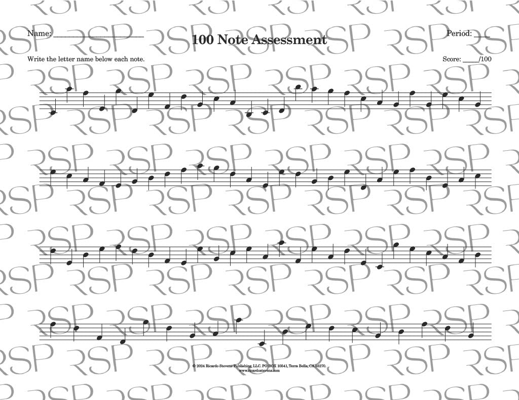 100 Note Assessment