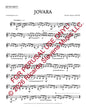 Sheet music for a trumpet piece titled 'Jovara' by Ricardo Stevens, with red text overlay.