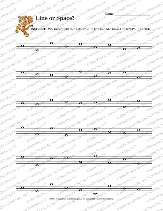 Line Note Or Space Note Worksheet.pdf Classroom Resources – Ricardo Stevens Music